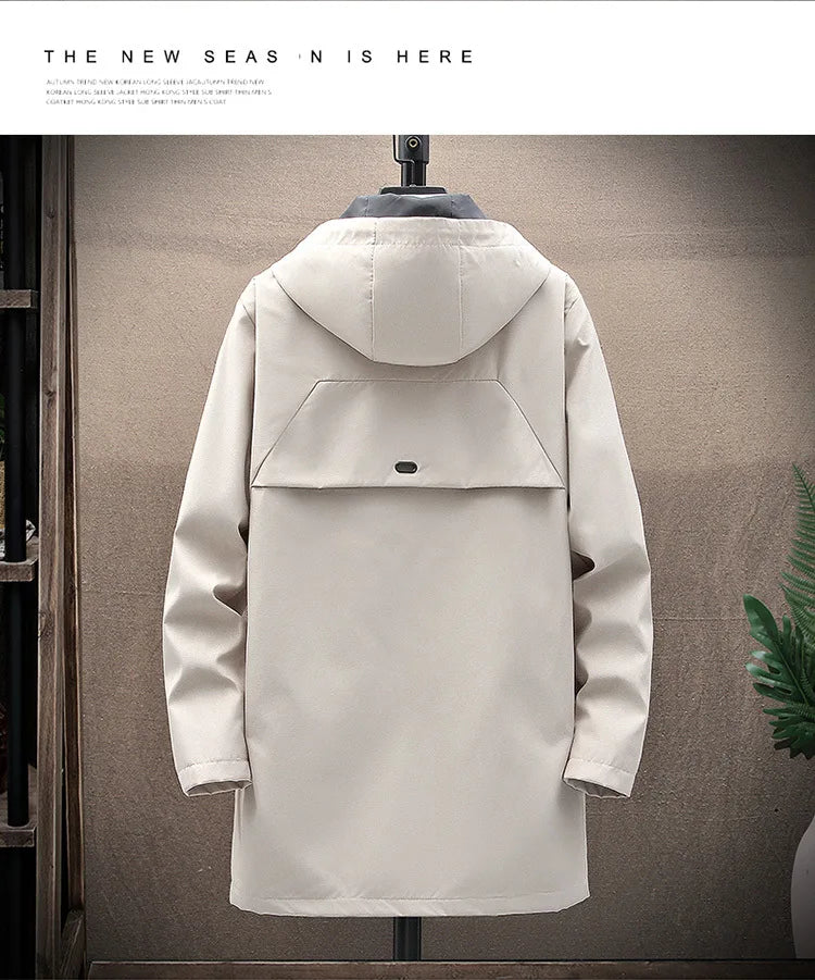 2024 Spring and Autumn New Classic Fashion In The Long Coat Men Casual Loose Comfortable High Quality Trench Coat