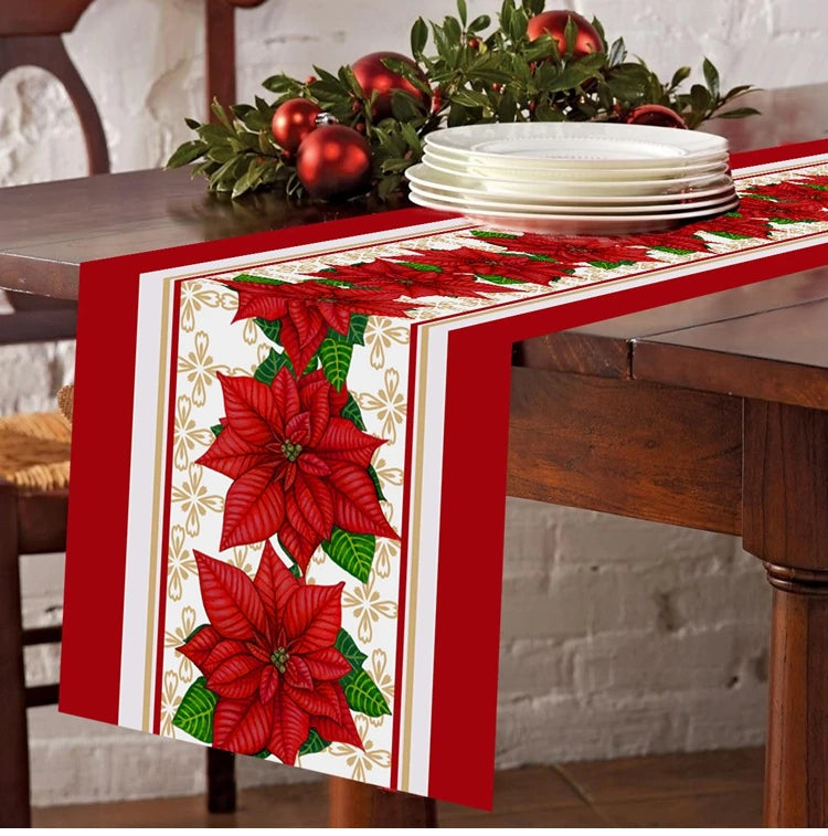 2024 Christmas Table Runners Merry Christmas Decoration for Home Tablecloth Table Cover Xmas Gifts Navidad Noel New Year 2025