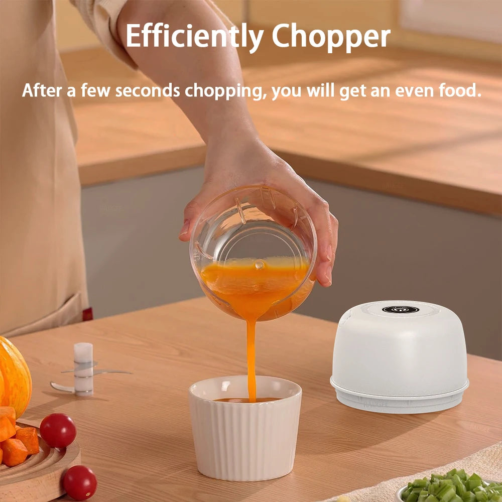 Electric Garlic Chopper Mini Portable Electric Vegetable Garlic Onion Chopper Multifunctional Wireless Electric Food Chopper