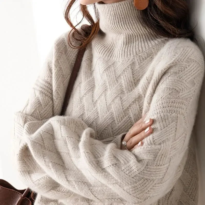 2024 New Women Loose Sweater Winter Casual Chic Cashmere Oversize Thick Sweater Pullovers Pullover Female Long Sleeve