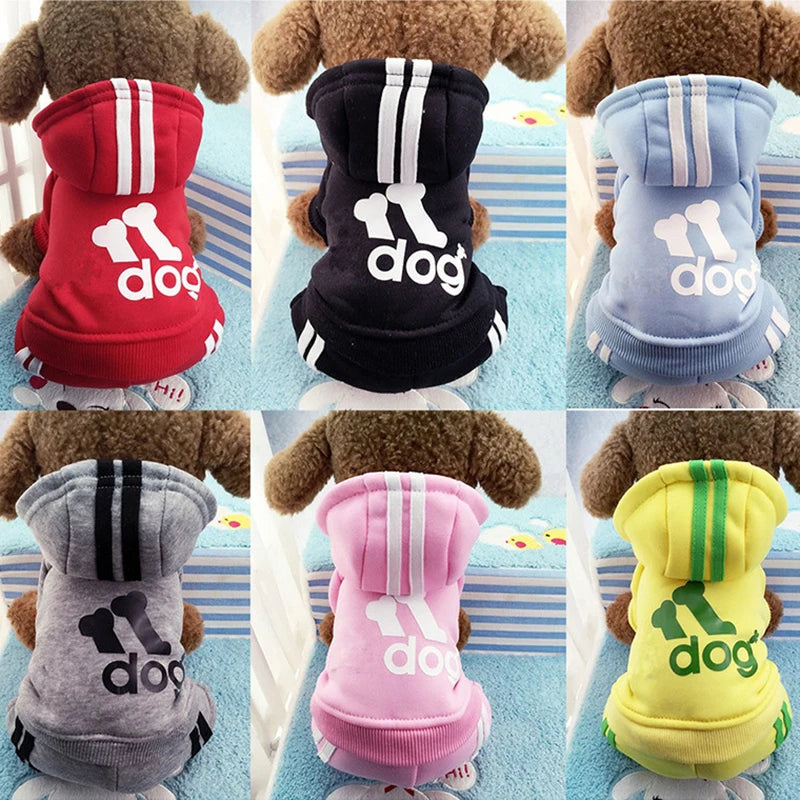 Adidog Clothes for Small Dogs Autumn Winter Warm Puppy Cat Coat Sport Overalls for Dogs Chihuahua French Bulldog Clothing Outfit