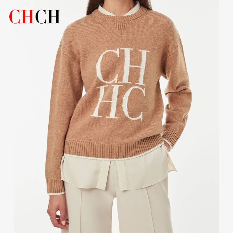 CHCH 2024 New Fashion Casual Women's Sweater Autumn Winter Classic Warm Female Pullover Knitwear Sweatshirt