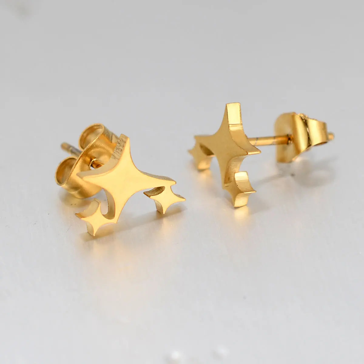 2 Pcs Stainless Steel Small Studs Earring Gold Color Star Moon Butterfly Snake Mini Earring for Women Men Piercing Ear Jewelry