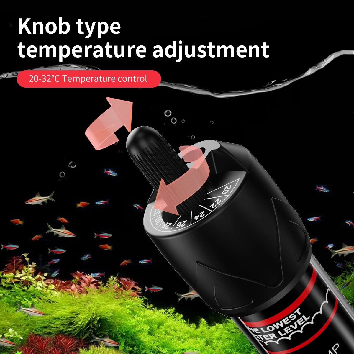 110v-220v Adjustable Temperature Thermostat Heater Rod 25W 50W 100W 200W 300W Submersible Aquarium Fish Tank Water Heat