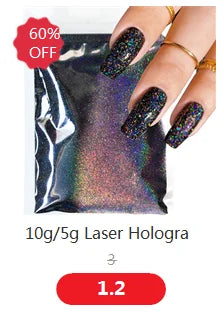 24 Colors Holographic Chunky Glitter 24 Colors Total Laser Nail Glitter Flakes Chunky Holographic Laser Nail Glitter