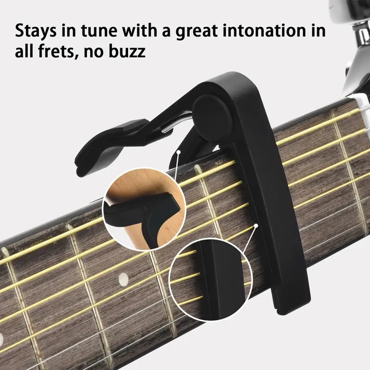 Elevate your music experience:Premium capo with tuner, 10picks (random colors), and holder.Fast, accurate tuning for any guitar!