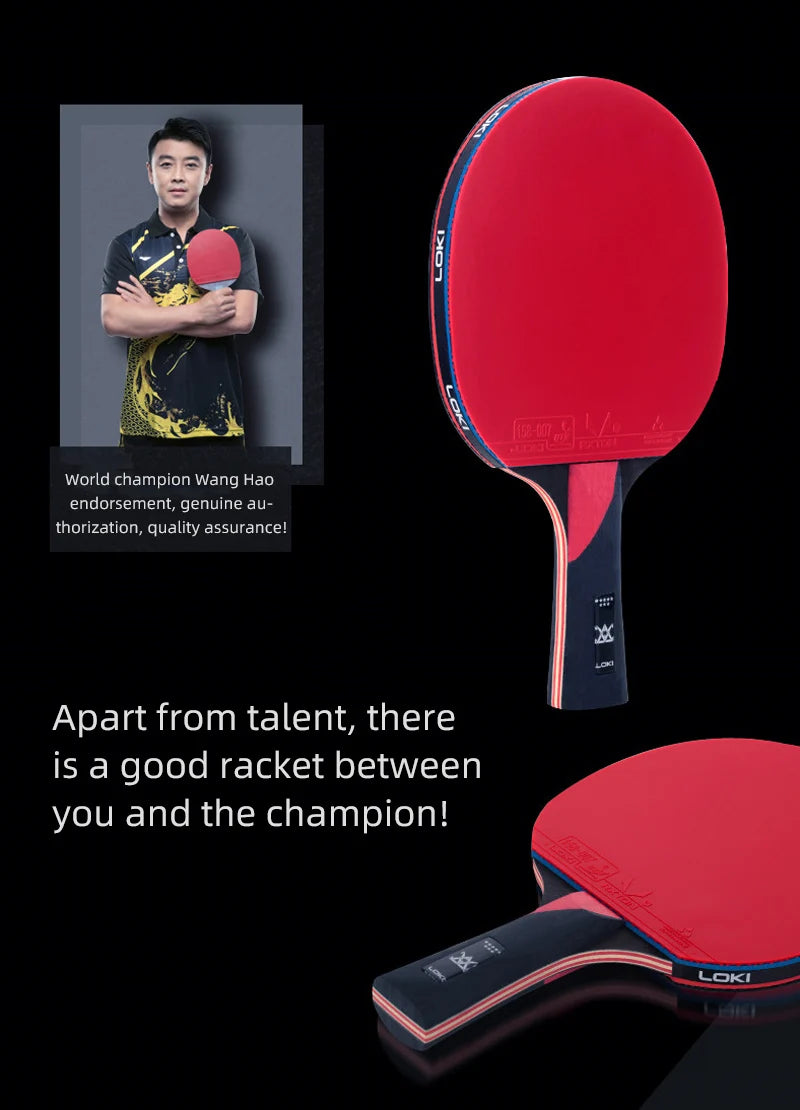 LOKI 9 Star Table Tennis Racket Professional 5+2 Carbon Ping Pong Paddle 6/7/8/9 Star Ultra Offensive with Sticky Rubbers