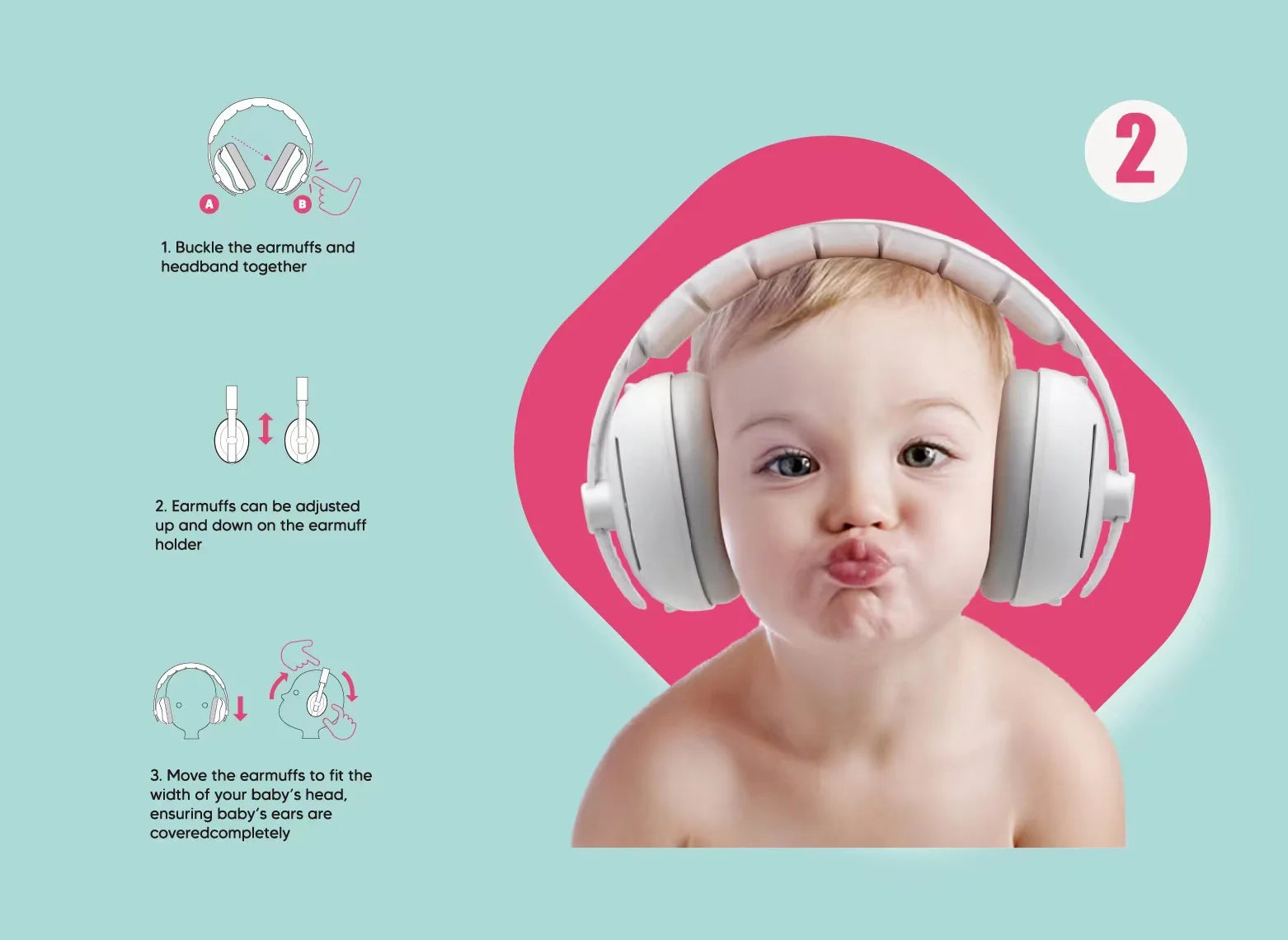 Baby Ear Protection Noise Cancelling Headphones 2-in-1 Convertible Design Noise Reduction Earmuffs for Infant Improves Sleep