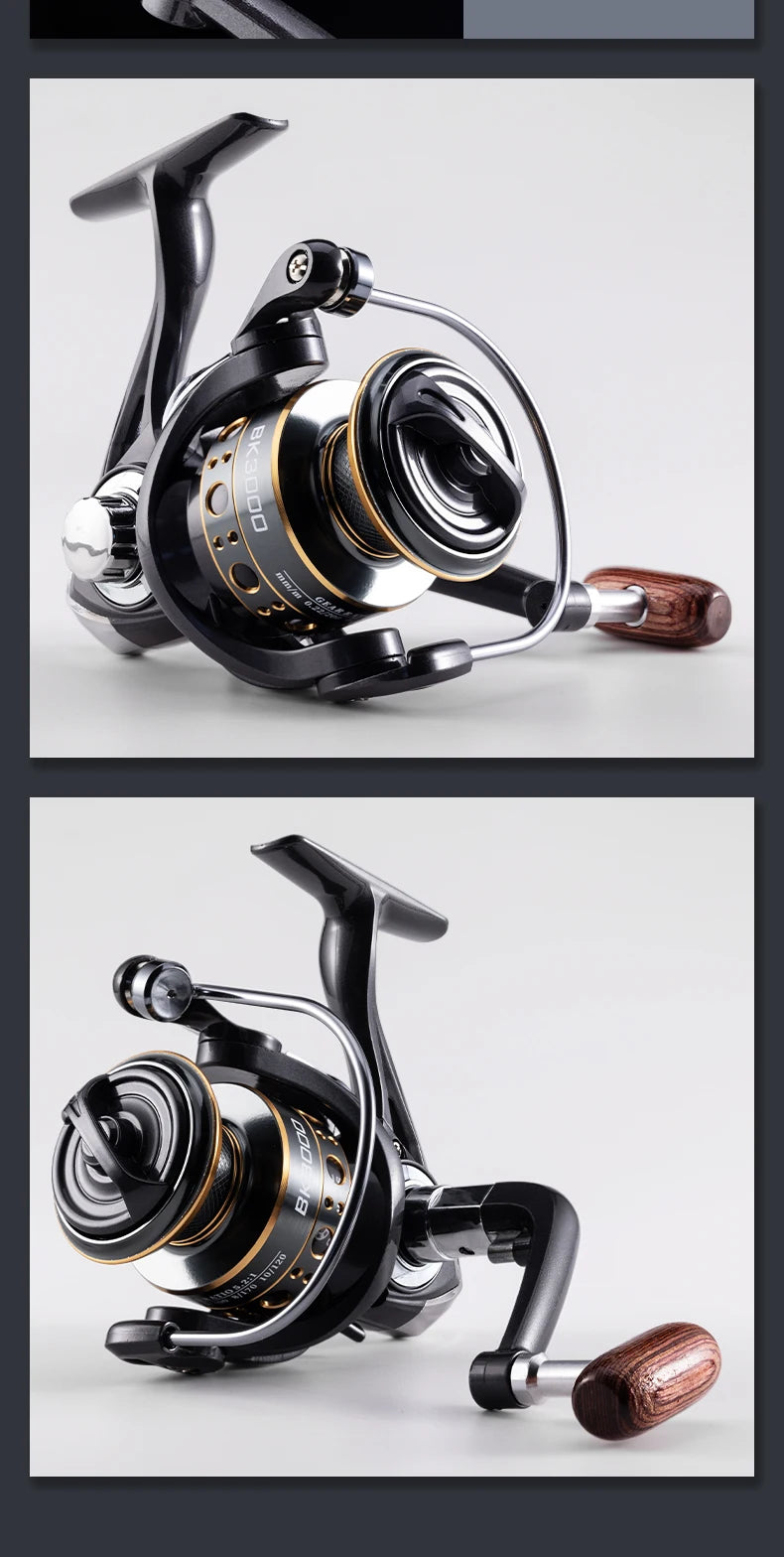 Rooblinos BK Spinning Fishing Reels For Saltwater Freshwater Metal Spool Left/Right Interchangeable Trout Carp Fishing Tackle