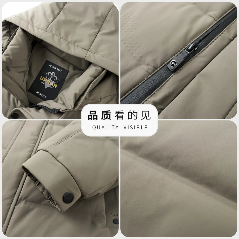 YX-2602 Winter New Men's Short Down Jacket Thickened And Velvet Warm Brand Authentic Business And Leisure White Duck Down Top