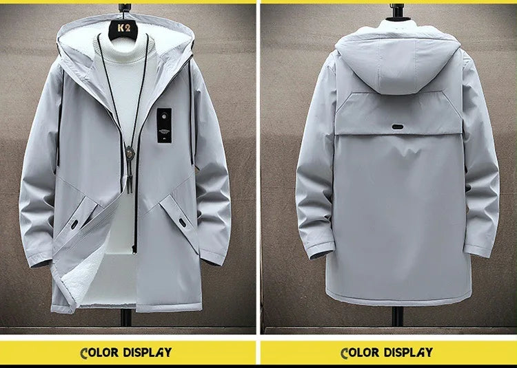 2024 Spring and Autumn New Classic Fashion In The Long Coat Men Casual Loose Comfortable High Quality Trench Coat