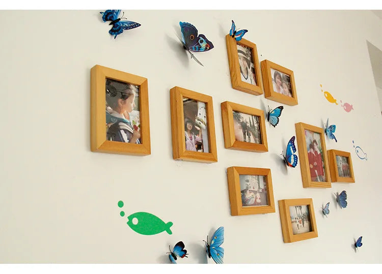 12pcs 3D Double Layer Butterflies Wall Stickers Living Room Decor Wedding Kids Room Decoration DIY Wall Art Magnet Stickers