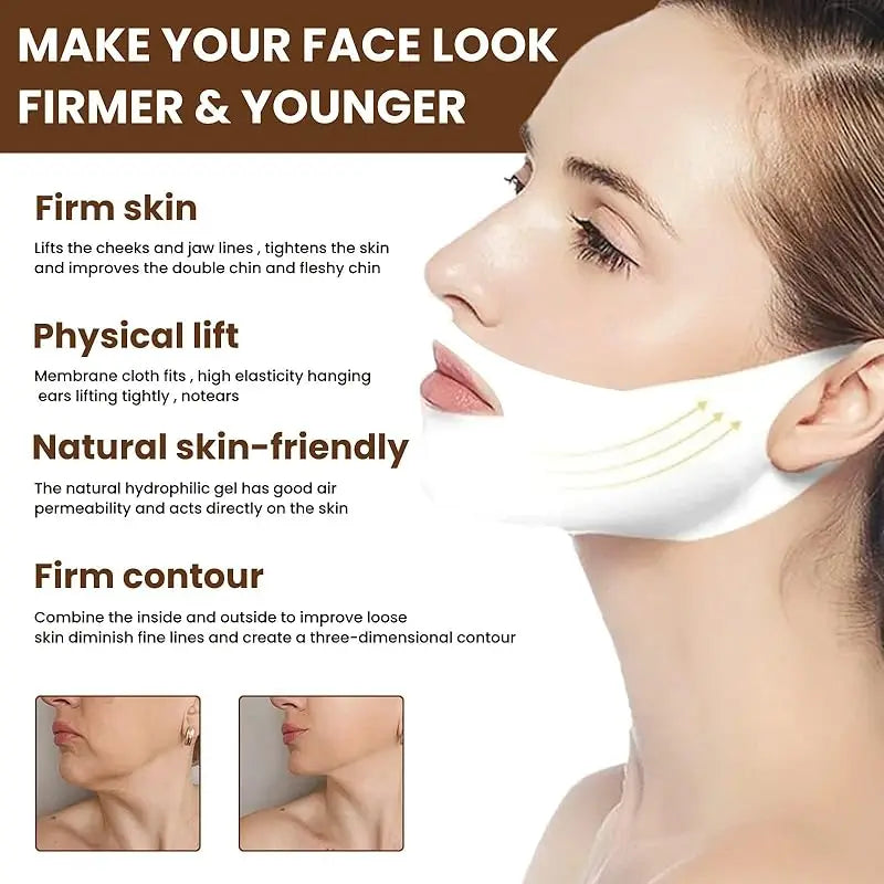 V Shaped Slimming Face Mask 5pcs Double Chin Reducer Strap Chin Contour Firming Tightening Strap Face V Line Lifting Mask