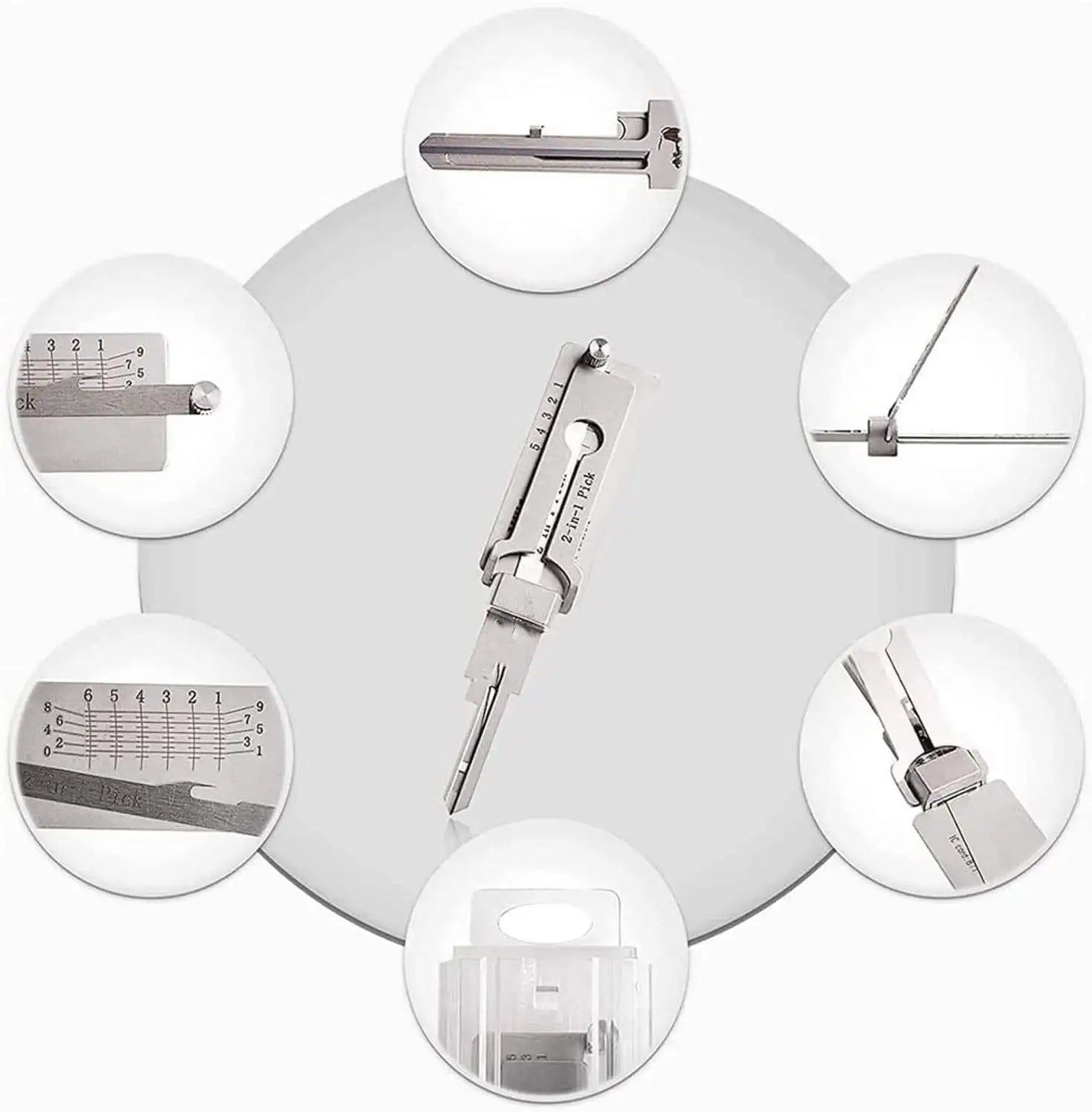 SS001 Stainless Steel Key Decoder Precision Hook And Pickup Hand Tool O-ring Pickup Kit Available Hook Maintenance Repair Tools