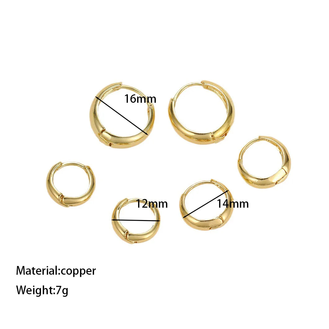 3 Pairs Chunky Gold Color Hoop Earrings Set for Women Girls 2024 Trend Jewelry Stackable Piercing Dainty Twist Cuff Earring