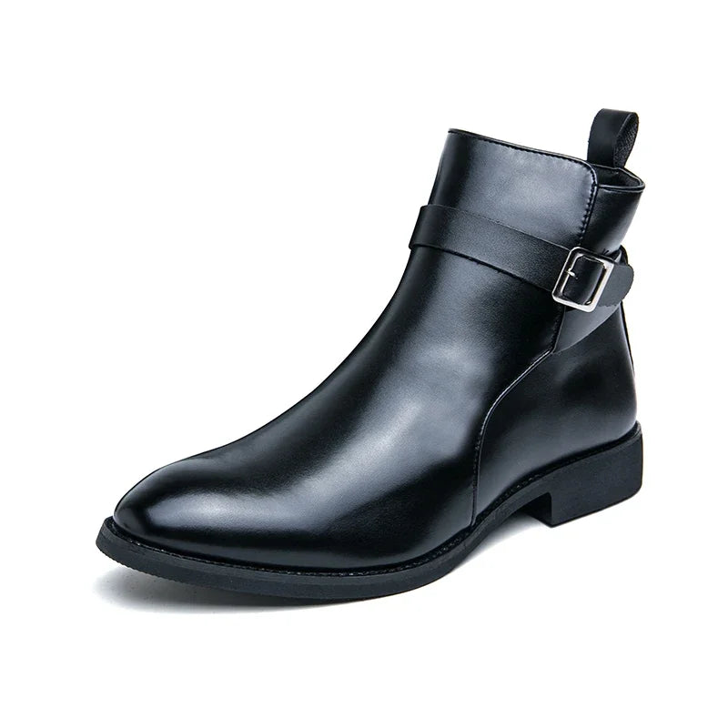 Luxury brand leather shoes men's boots formal leather oxford shoes dress boots chelsea business ankle boots men 38-47