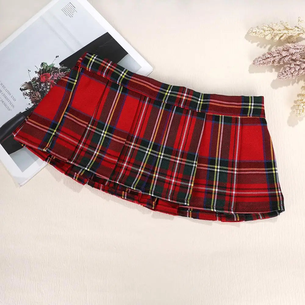 Sexy Pleated mini Skirts Women Summer high Waist Micro Plaid Skirt Pink Black cute Skirts Student Girls Harajuku Goth Y2k Skirt