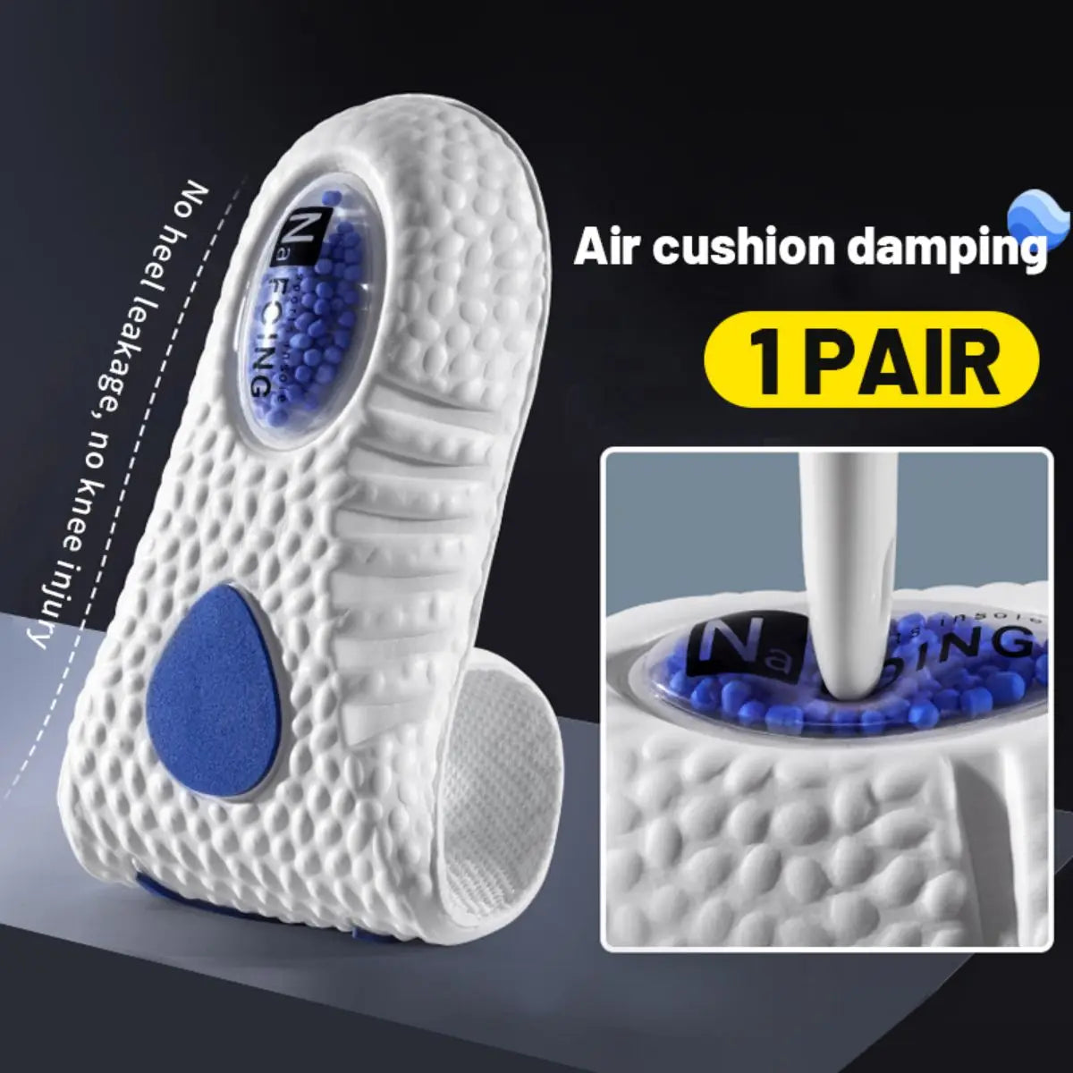 1Pair Upgrade Sports Shock Absorption Insole PU Memory Foam Breathable Arch Support Orthopedic Shoes Pad for Men Women Feet Care