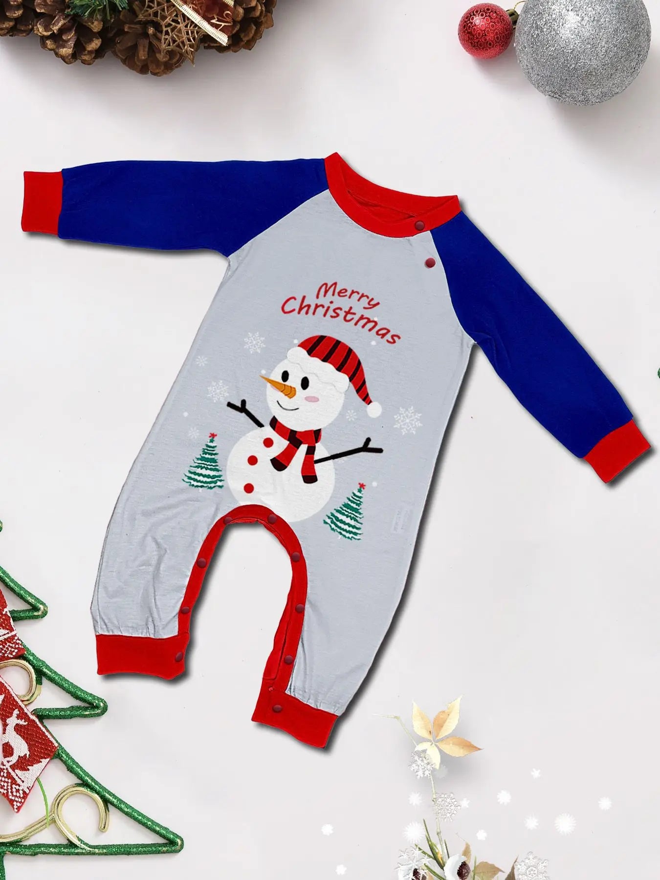 New Year's 2024 New Sleepwear for Sleeping White Snowman Parent Child Christmas Pajamas Cartoon Family Pajamas for Couples