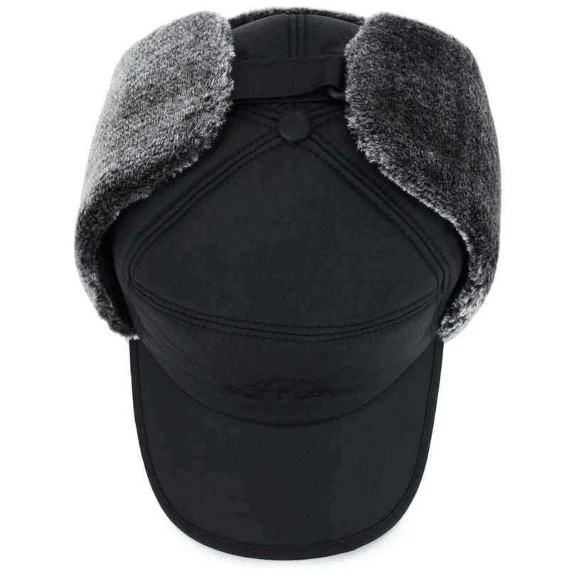 Men Women FauxEarHat Cap Winter Ski Trooper Trapper Cap Black Ski Trooper Trapper Cold snow Cap Accessories Winter Warm Hat