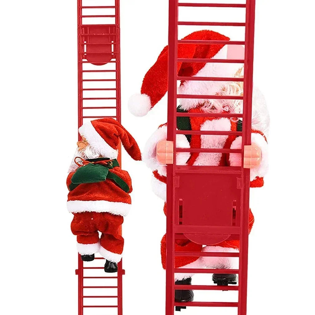 2024 Electric Climbing Ladder Music Santa Claus Doll Christmas Ornament Decoration Christmas Gift Christmas Tree Hanging Decor