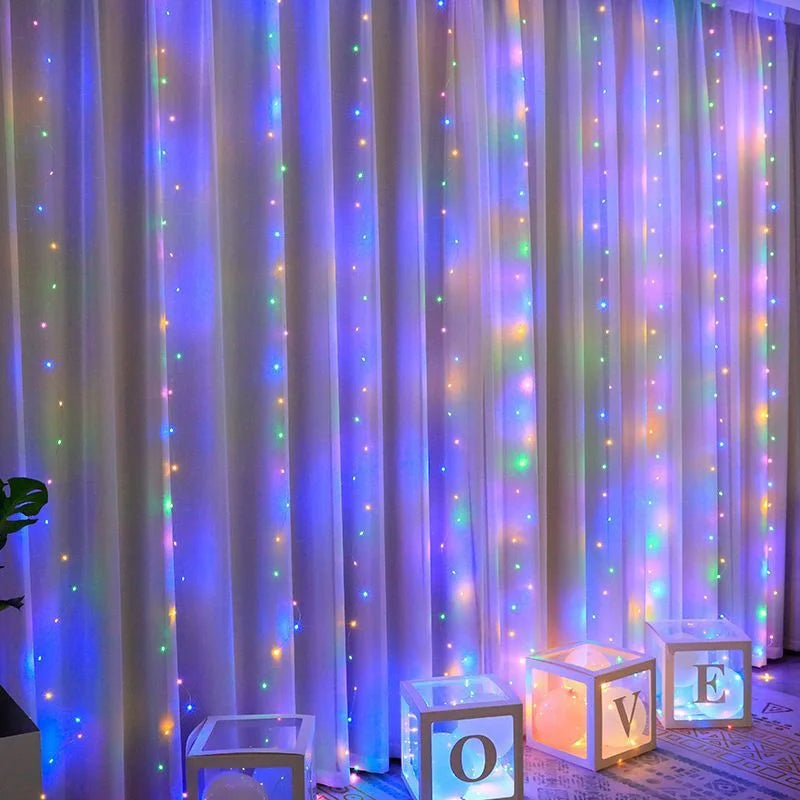 3/4/6M USB LED Curtain 8Modes Remote Control String Lights Holiday Wedding Fairy Garland Lights For Bedroom Living Room Decor