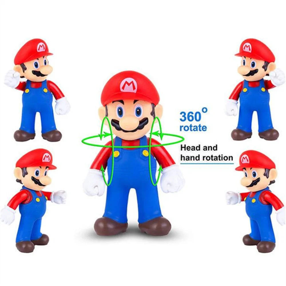 Super Mario Bros Dolls Yoshi Princess Peach Toad Anime PVC Action Figure Toys Mario Luigi Decoration Model Kids Toys Gifts