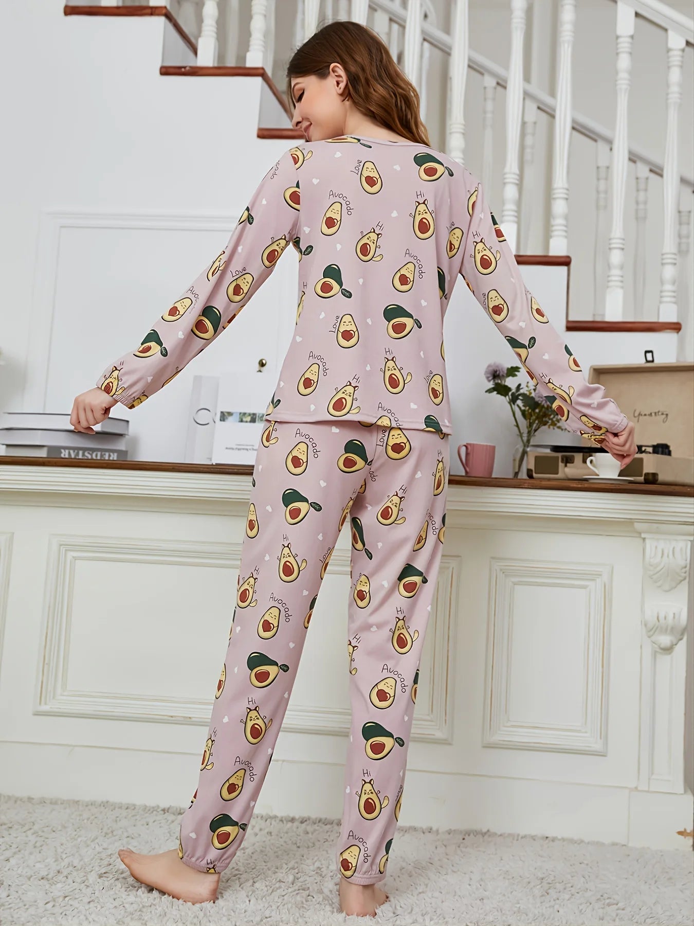 Autumn and Winter Models of Christmas Pajamas Homewear Set of Women's Milk Silk Printing Fabric Long-Sleeved Long Pants Suit