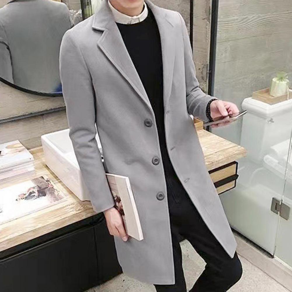 Men  Spring Trench Coat Korean Single-breasted Fashion Overcoat for Male Cardigan Long Windbreaker Streetwear Men Coat Outerwear