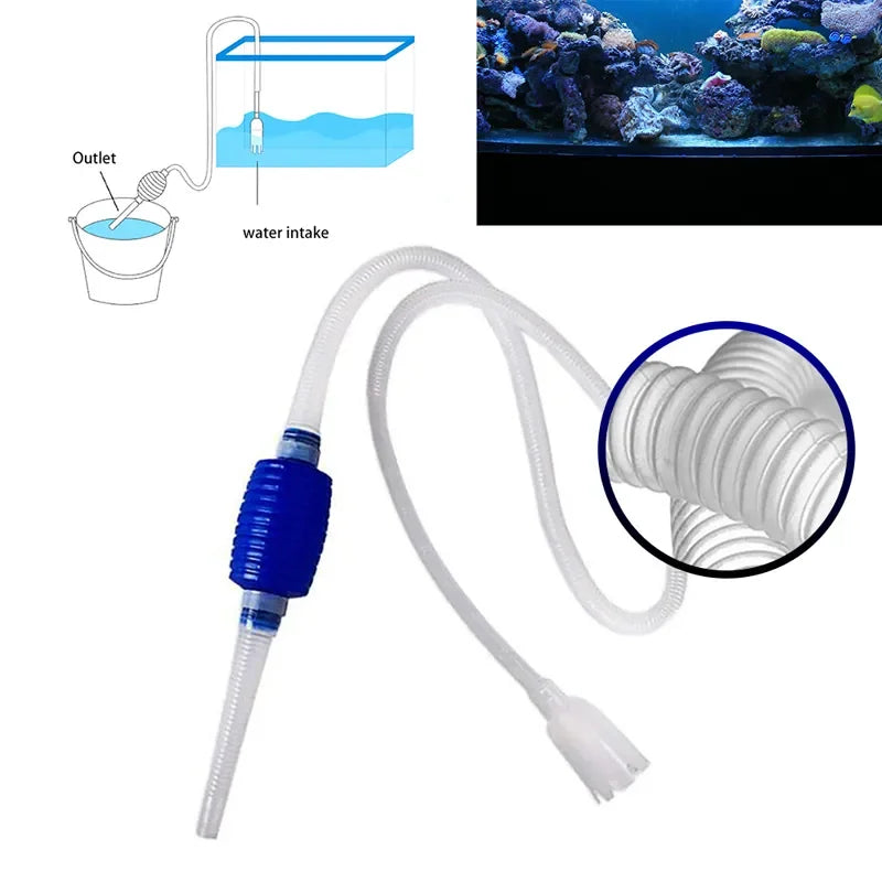 Aquarium Siphon Fish Tank Siphon Vacuum Cleaner Water Pump Aquarium Accessories Semi-automatic Water Changer Gravel Water Filter