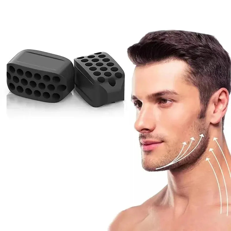 2PCS Silicone Jaw Exerciser Facial Toner & Jawline Fitness Ball Neck Toning Equipment Facial Beauty Tool Double Chin Exerciser