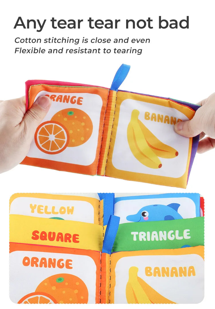 Montessori Baby Cloth Books Soft Rustle Sound Baby Books Infant Early Learning Educational Toys for 0 -12 Months Toddler Gifts