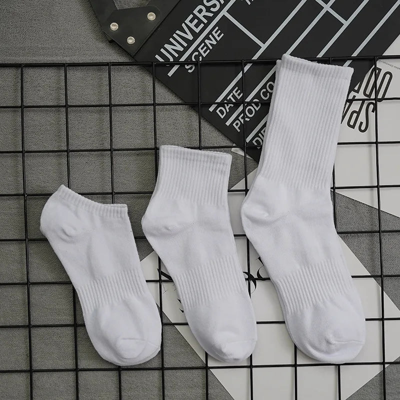 1pairs Socks Men's Cotton Deodorant Winter Towel Bottom with Velvet Mid-tube White Stockings Thickened Sports Basketball Socks