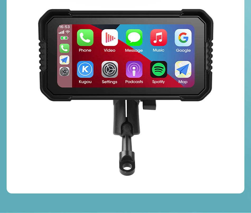 Srnubi 6.25 inch Portable Motorcycle DVR Wireless Carplay Android Auto Remote Control IP67 Waterproof 5.0 BT GPS Navigation