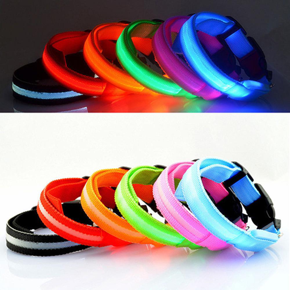 LED Dog Anti-lost Collar Pet Collar Glowing Luminous LED Night Light For Small Medium Large Dogs Collars Leads Safety Necklace