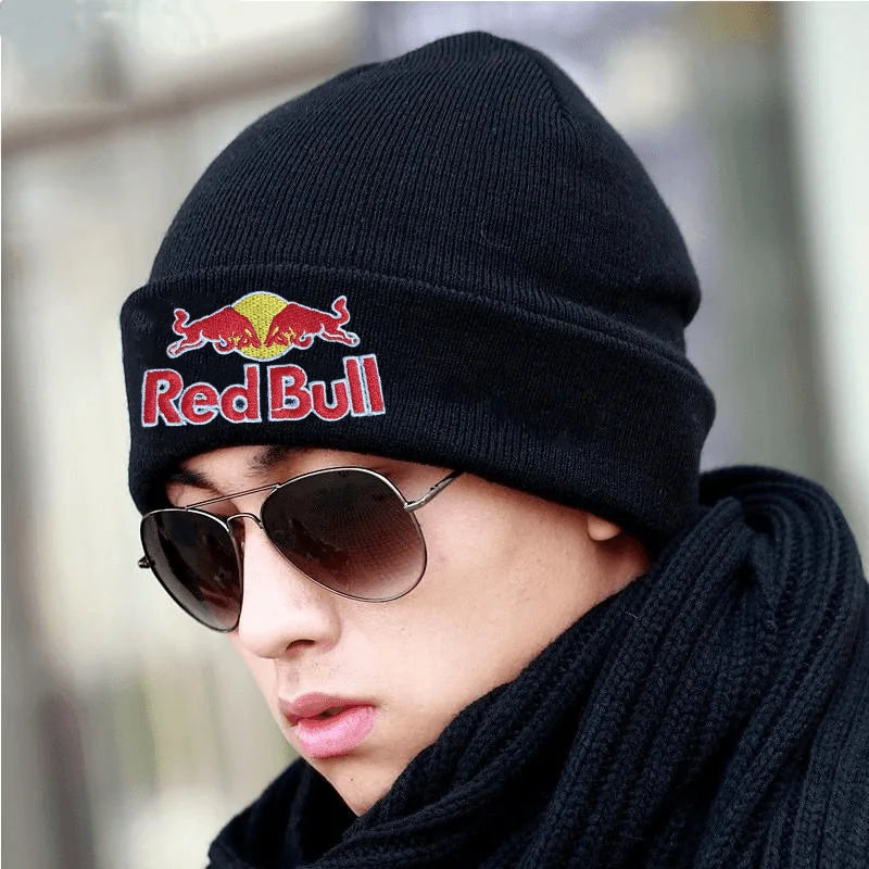 New Fashion 6 colors Red Bull High Quality Knitted Hat for Women and Men Casual Beanie Hat Cap Winter Soft Warm Caps Unisex