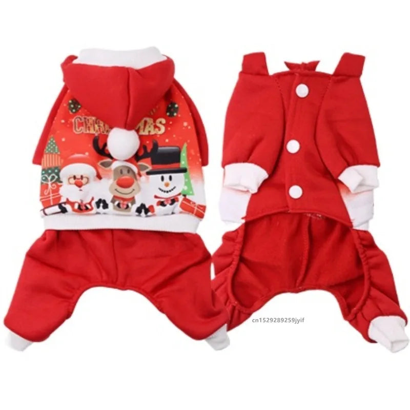 Christmas Dog Clothes Santa Costume for Puppy Chihuahua Yorkshire Pet Cat Clothing Jacket Coat Costume 2024 New Year