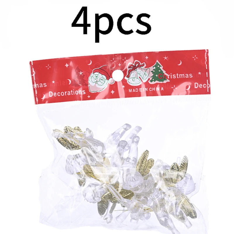 (4 Pcs/pack)5x7cm Christmas Transparent Angel Pendant New Year's Holiday Party Decoration Creative Children's Gift Plasticc