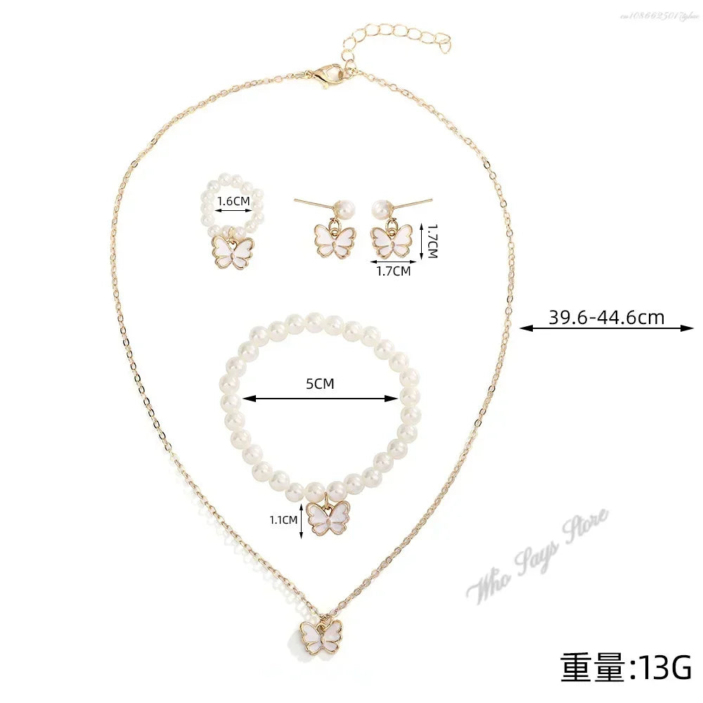 5PCS Personalized Butterfly Glazed Necklace, Exquisite, Small and Fashionable, High end, and High Sense Collar Chain Set