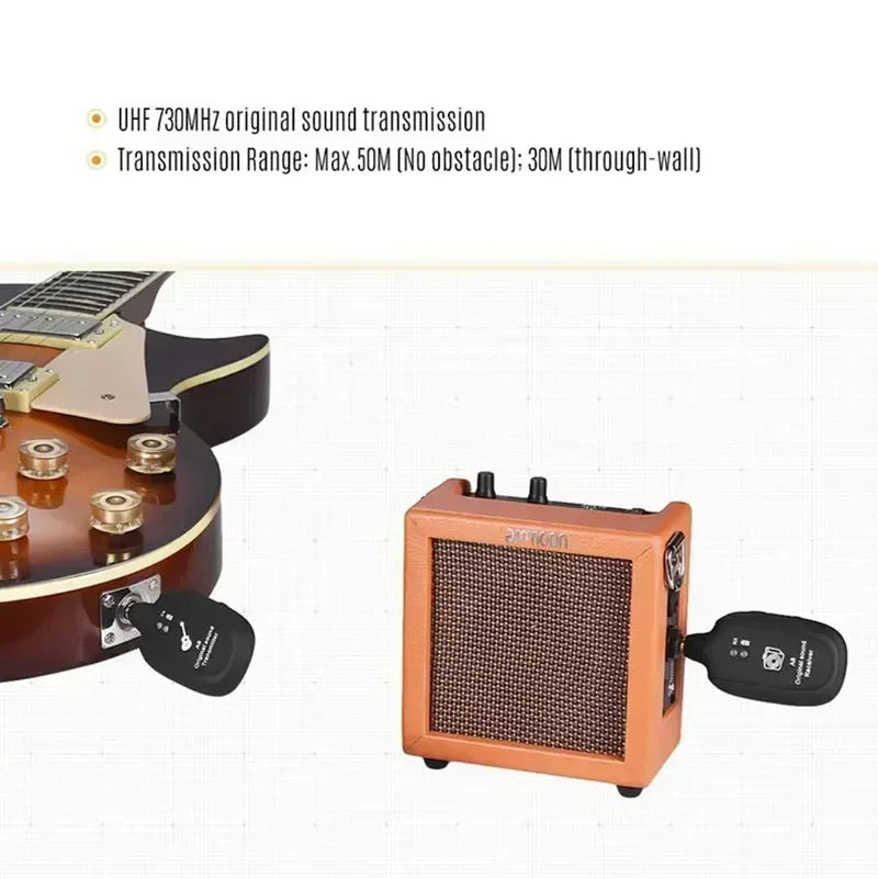 Wireless Guitar System Built in 4 channels Wireless Guitar TransmitterReceiver for Electric Guitar Bass Violin