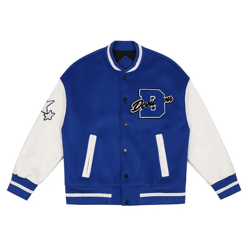 90 Street retro baseball uniform letter embroidery Y2K casual loose Joker high street coat couple Harajuku style sports