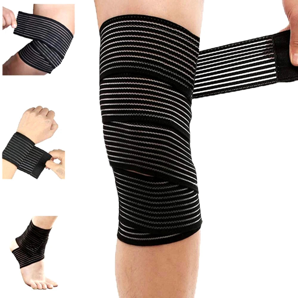 1Pcs 40-200cm Compression Bandage Protector Knee Support Brace Sports Elastic Elbow Straps Leg Bands Elast Bandag Workout Wrap