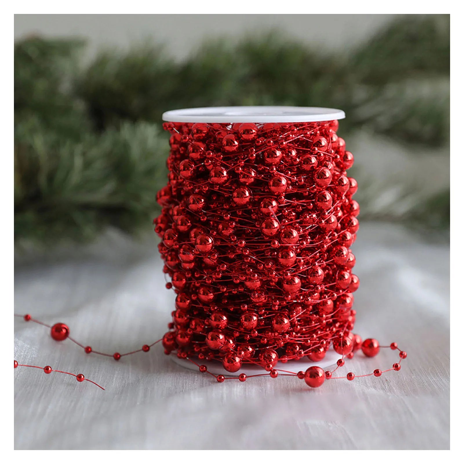 10m Christmas Tree Beads Garland Artificial Plastic Beads Trim Garland Decor For Festival Party Wedding Christmas Tree Halloween