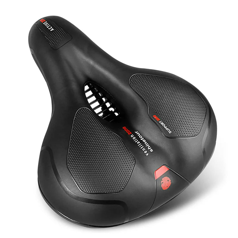 Reflective Shock Absorbing Hollow Bike Saddle MTB Bicycle Seat Breathable Rainproof Cycling Road Mountain Cycling Accessory