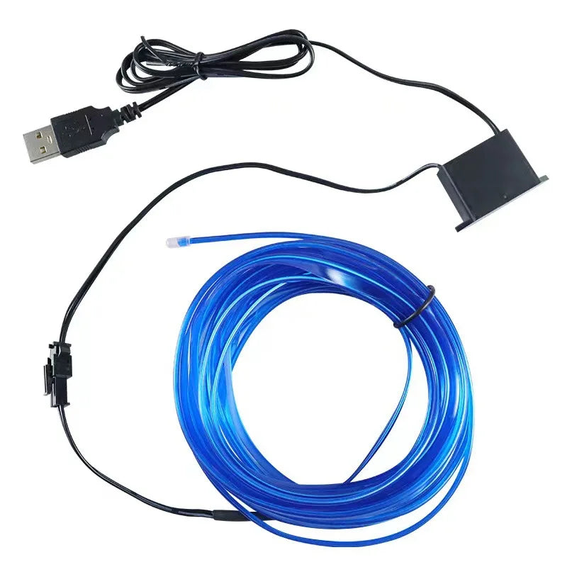 LED Car Interior Decoration Light EL Wiring Neon Strip For Auto DIY Flexible Ambient Light with USB Drive Ambient Lamp