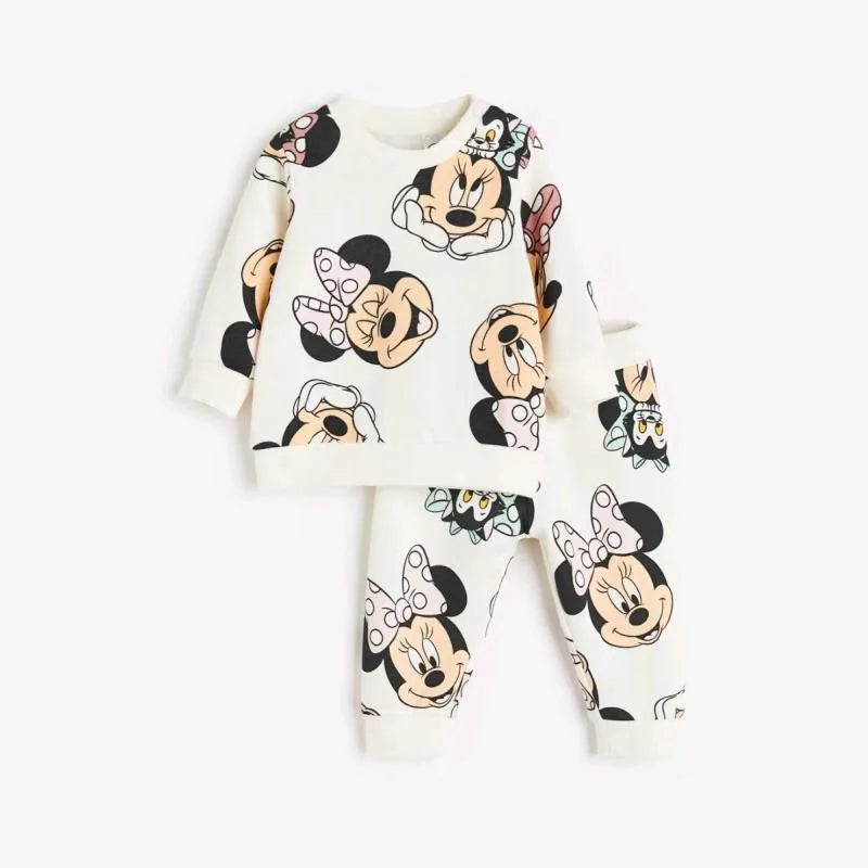 Spring Girl Princess Set Autumn Baby Boy And Toddler Cute Disney Casual Wear Children's Long Sleeved Printed Clothes