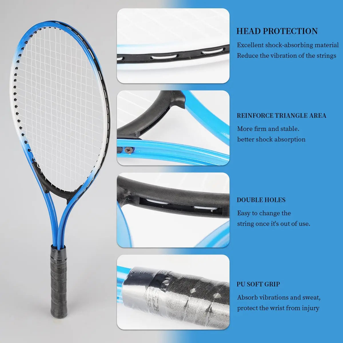 2pcs Tennis Rackets Included Tennis Bag Sports Exercise 21'' Racquet Set Youth Games Outdoor,Suitable for Beginner