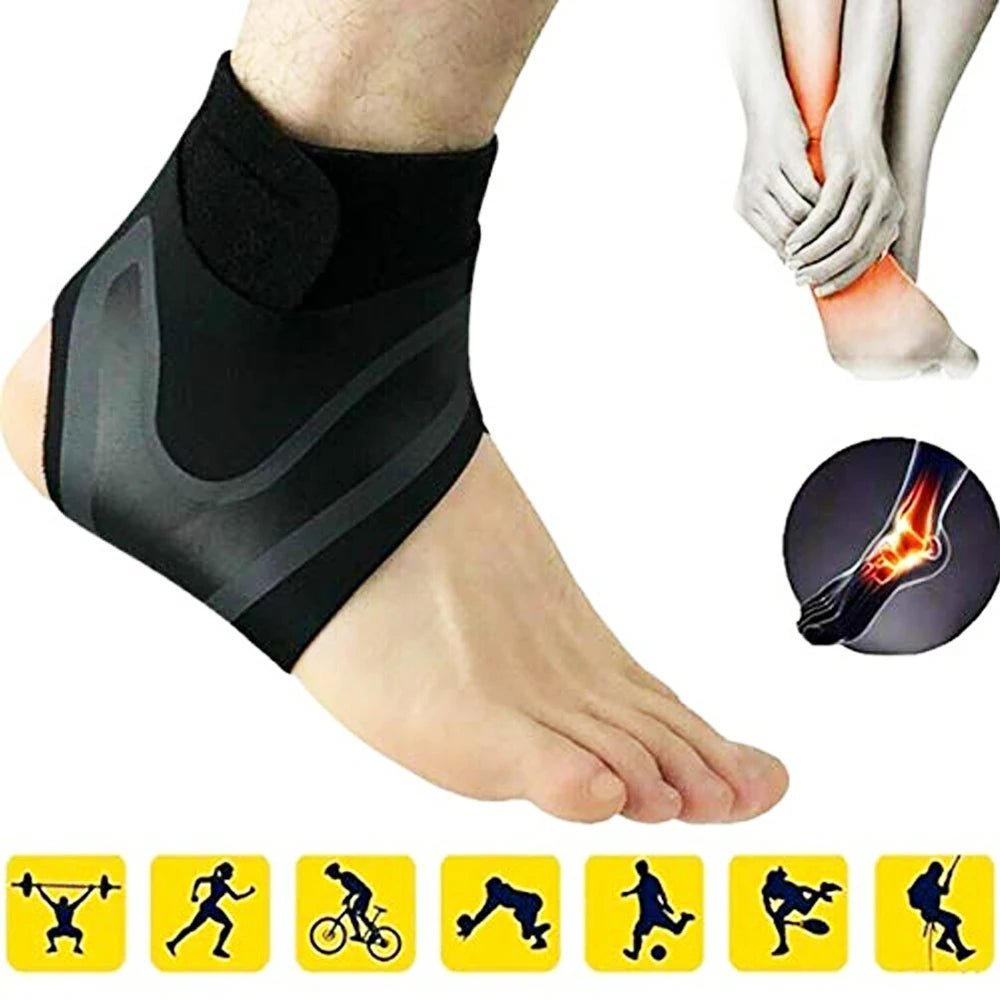 1Pcs Adjustable Compression Ankle Sleeve Elastic Ankle Brace Guard Foot Anti-Sprain Support Heel Protective Strap