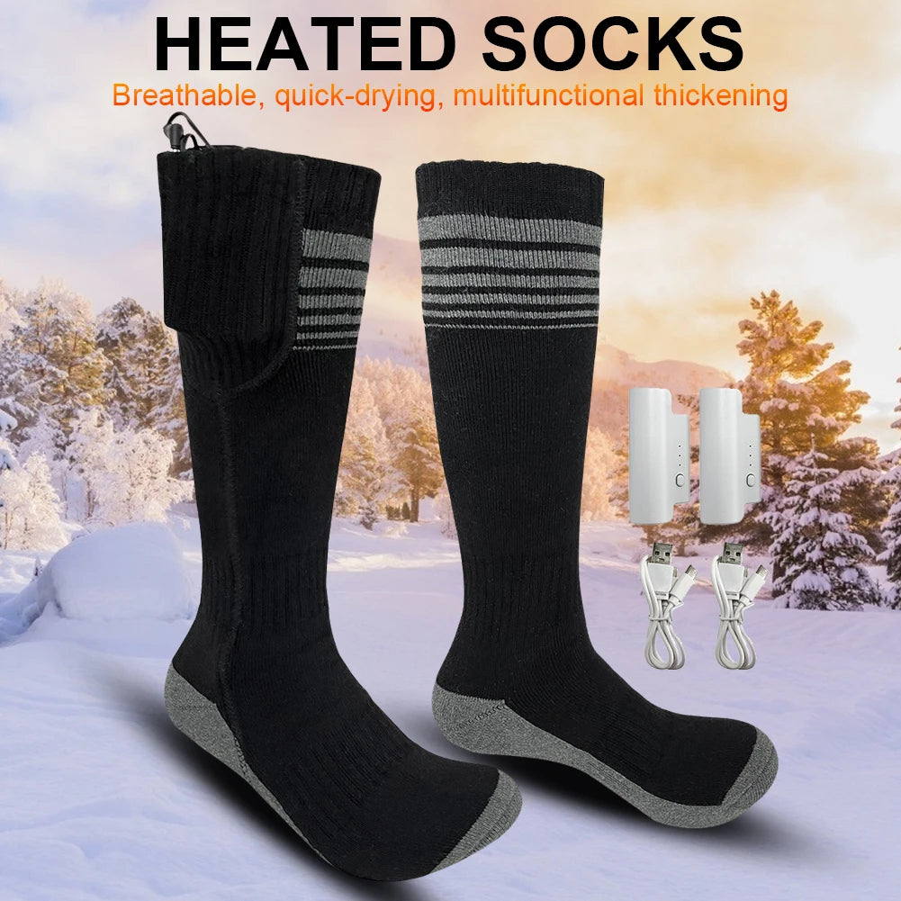 Battery Electric Heated Socks For Men WomenWinter Warm Outdoor Sports Rechargeable Thermal Socks Foot for Outdoor Sports Skiing