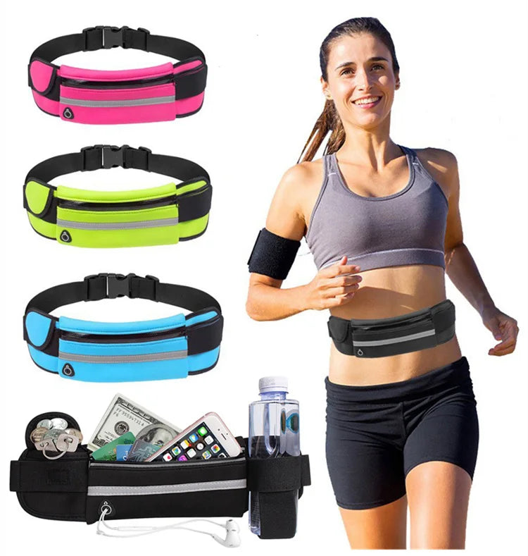 New Running Bag Cycling Bag Waist Bag Belt Bag Waterproof Sports Fanny Pack Mobile Phone Case Gym Running Jogging Run Pouch